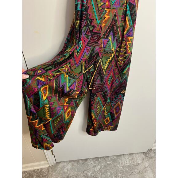 Vtg Nicole Elizabeth Sleeveless Jumper Diamond Pattern Multi Sz SM - Picture 2 of 7